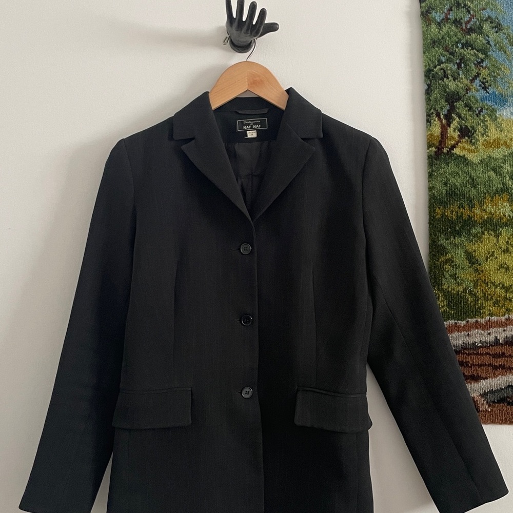 NAF NAF Vintage French Fashion House Black Women's Tailored Blazer